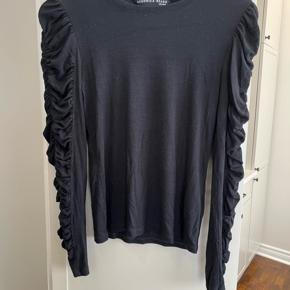 Veronica beard Delara Ruched Sleeve Top - Picture 2 of 4
